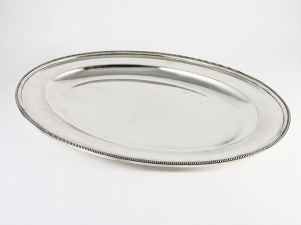 Vassoio ovale in metallo argentato