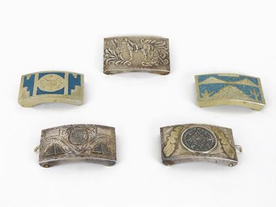 Cinque Fibbie in Argento e Metallo Argentato