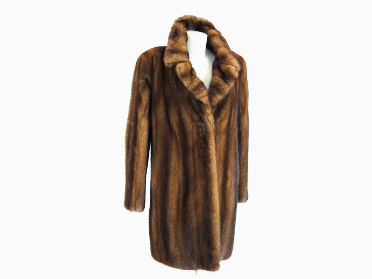 Cappotto Trequarti in Visone Marrone