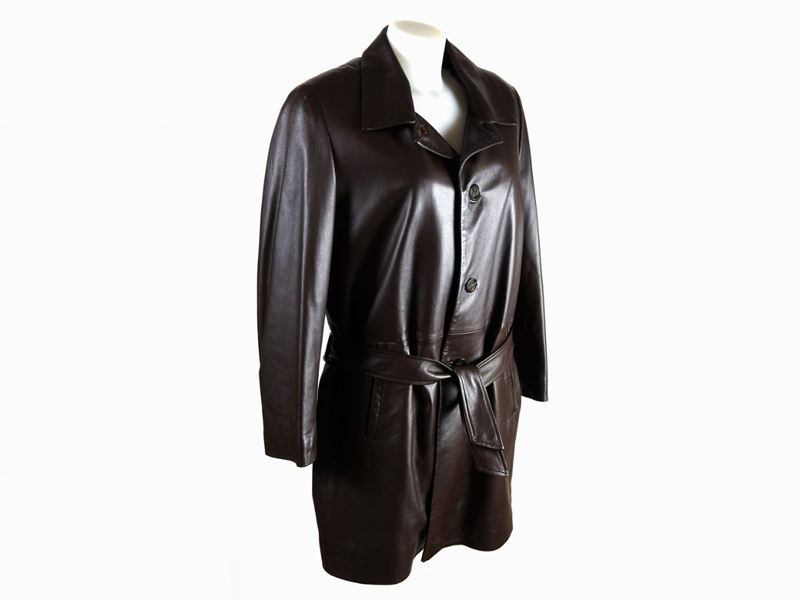 Cappotto Trequarti da Uomo in Pelle Marrone