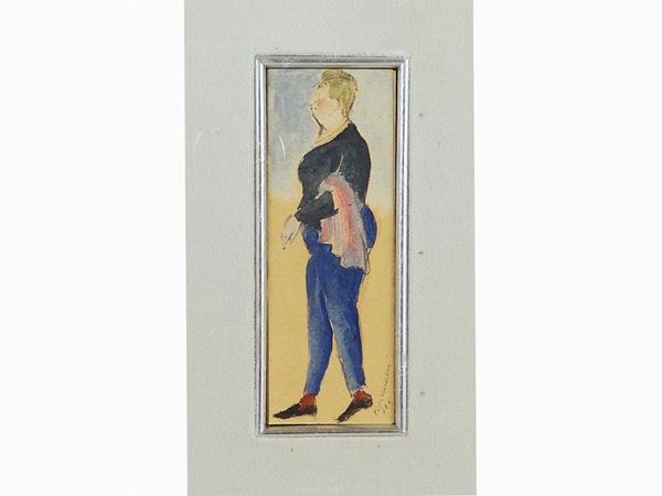 Nino Tirinnanzi : Male Figure 1965  ((1923-2002))  - Auction Furniture and Paintings from a House in Val d'Elsa / A Collection of Modern and Contemporary Art - Lots 304-590 - II - Maison Bibelot - Casa d'Aste Firenze - Milano
