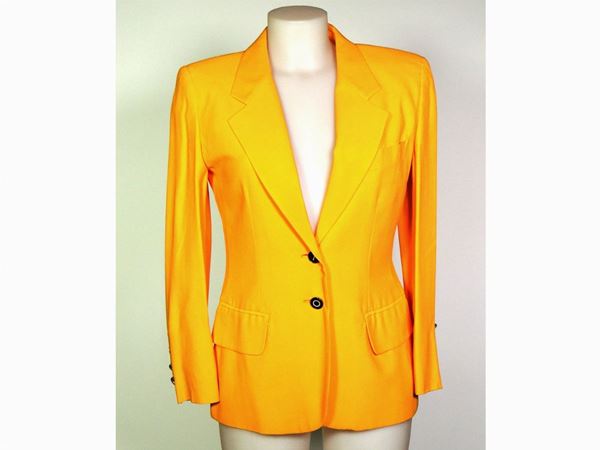 Yellow viscose suit, Moschino Couture