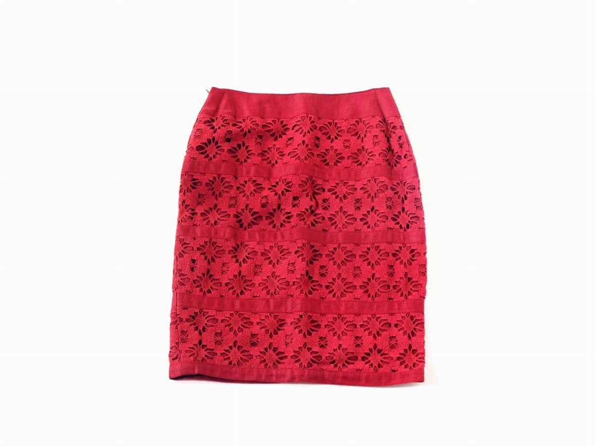 Tailleur in Lino Bordeaux, Alberta Ferretti