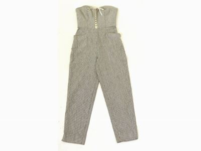 Tuta in Cotone Gessato Bianco e Nero, Alberta Ferretti