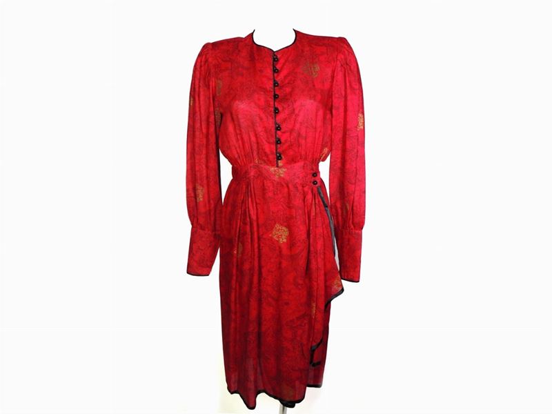 Abito in Cotone Rosso, Ungaro
