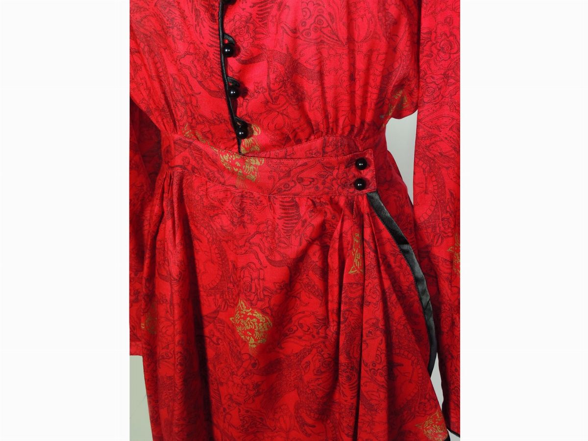 Abito in Cotone Rosso, Ungaro