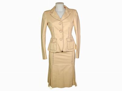 Tailleur in Cotone Beige, Cheap And Chic By Moschino