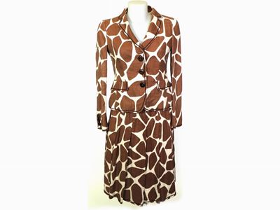 Tailleur in Cotone Beige e Marrone, Cheap And Chic By Moschino
