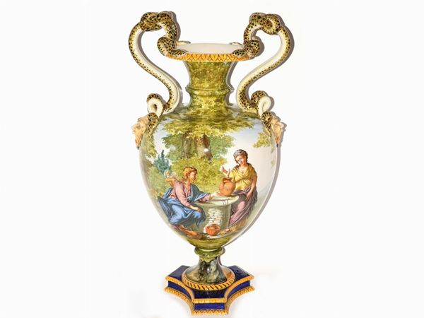 A Ginori Glazed Earthenware Vase