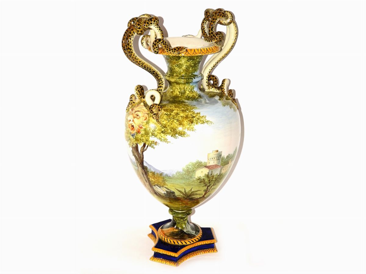 Grande Vaso in Terracotta Smaltata Ginori