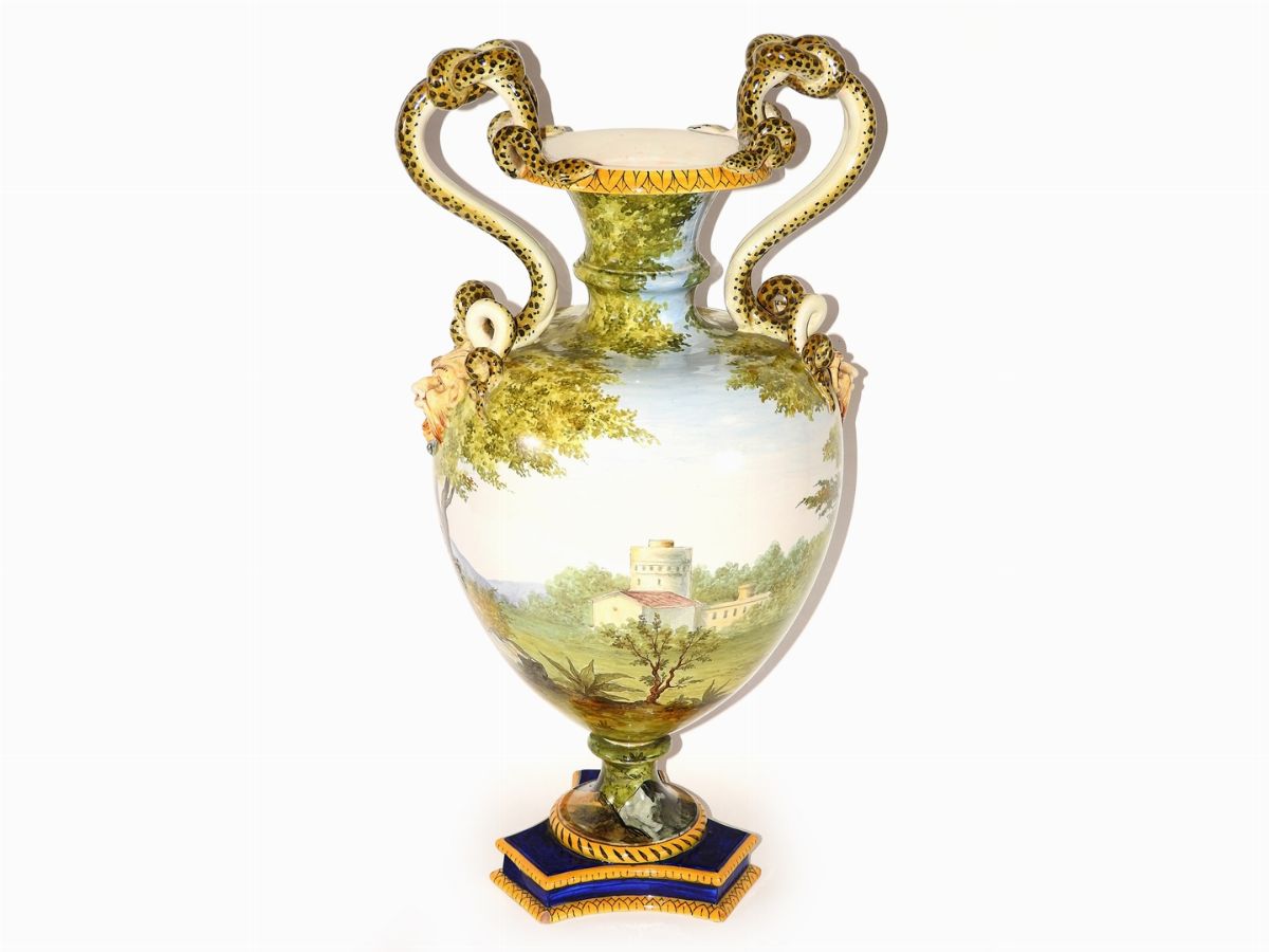 Grande Vaso in Terracotta Smaltata Ginori