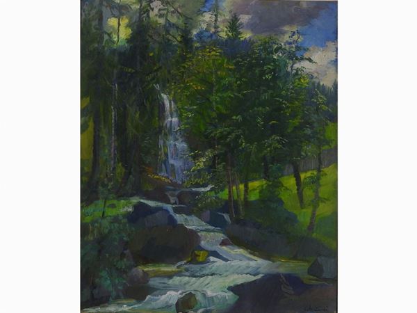 Gaetano Spinelli - Landscape with Waterfall