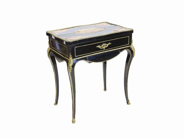 Ebonized Wooden Toilet Table in the Boulle Style