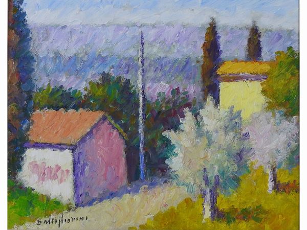 Dino Migliorini : Tuscan Landscape  ((1907-2005))  - Auction Furniture and Paintings from a House in Val d'Elsa / A Collection of Modern and Contemporary Art - Lots 304-590 - II - Maison Bibelot - Casa d'Aste Firenze - Milano