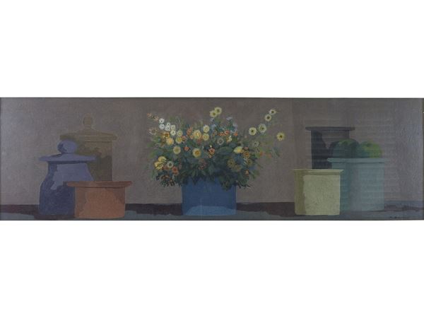 Marcello Boccacci : Still Life  ((1914-1996))  - Auction Furniture and Paintings from a House in Val d'Elsa / A Collection of Modern and Contemporary Art - Lots 304-590 - II - Maison Bibelot - Casa d'Aste Firenze - Milano