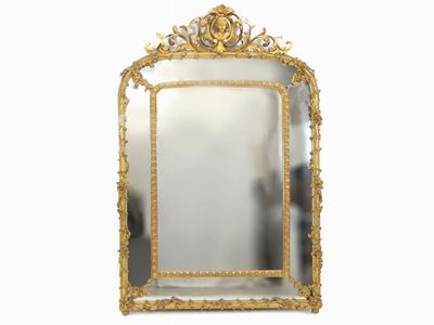 Grande Specchiera in Legno e Pastiglia Dorata