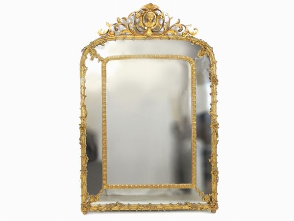 A Large Giltwood and Pastiglia Mirror