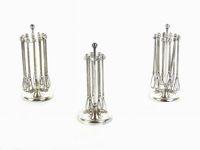 Tre Set di Sgasatori per Champagne in Metallo Argentato