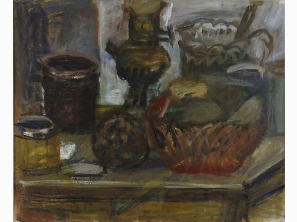 Mario Marcucci : Still Life  ((1910-1992))  - Auction Furniture and Paintings from a house in Val d'Elsa - Lots 1-303 - I - Maison Bibelot - Casa d'Aste Firenze - Milano