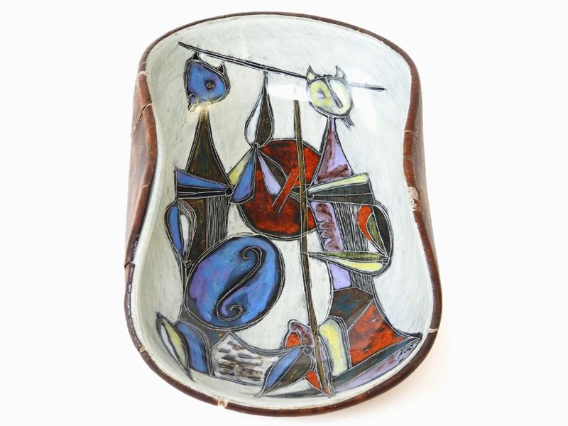 Marcello Fantoni - Ciotola in Ceramica Policroma
