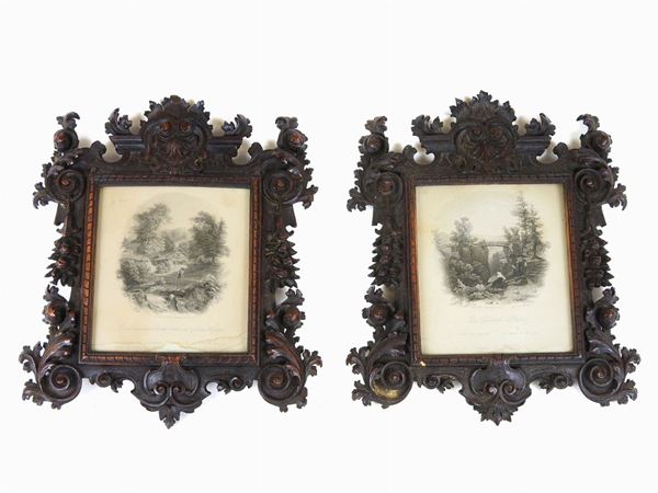 A Pair of Ebonized Wooden Frames