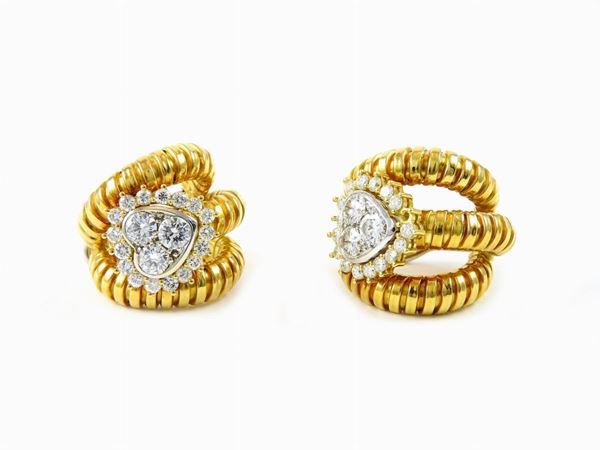 Yellow gold and diamonds earrings  - Auction Jewels and Watches - First Session - I - Maison Bibelot - Casa d'Aste Firenze - Milano