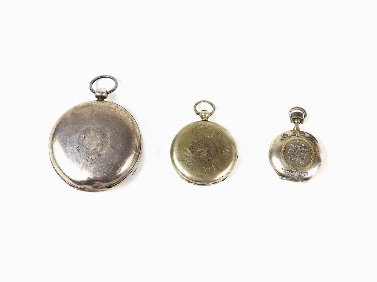 Tre Orologi da Tasca in Argento