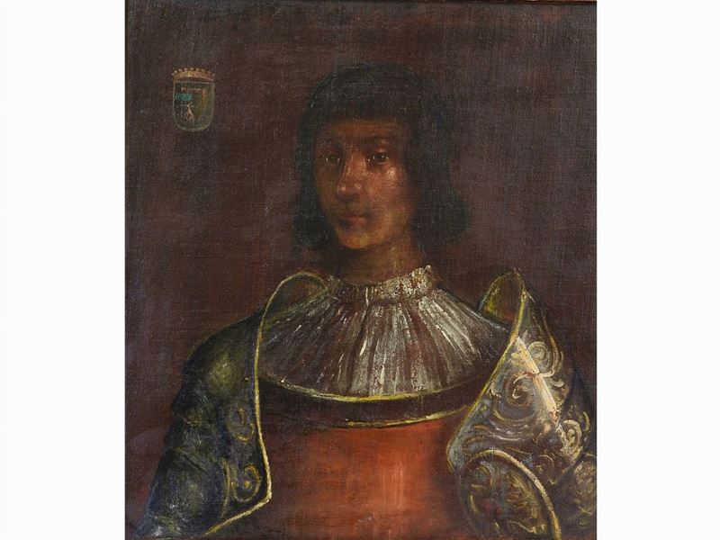 Scuola Dell'italia Centrale del XVII Secolo - Ritratto di Giovane con Armatura