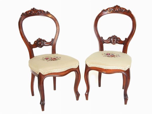 A Set of Four Mahogany Chairs  (second half of 19th Century)  - Auction Furniture and Paintings from a house in Val d'Elsa - Lots 1-303 - I - Maison Bibelot - Casa d'Aste Firenze - Milano