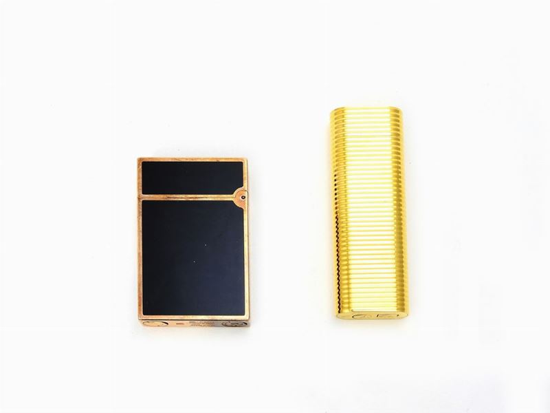 Accendino Cartier Laminato Oro e Accendino Dupont Laminato Oro con Lacca di Cina