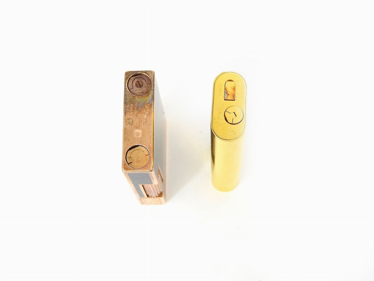 Accendino Cartier Laminato Oro e Accendino Dupont Laminato Oro con Lacca di Cina