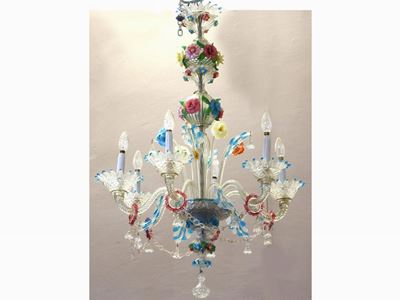 Lampadario in Vetro Soffiato