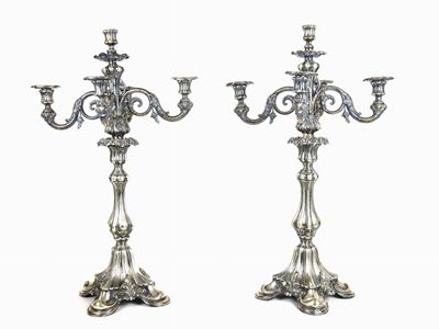 Coppia di Candelabri in Argento