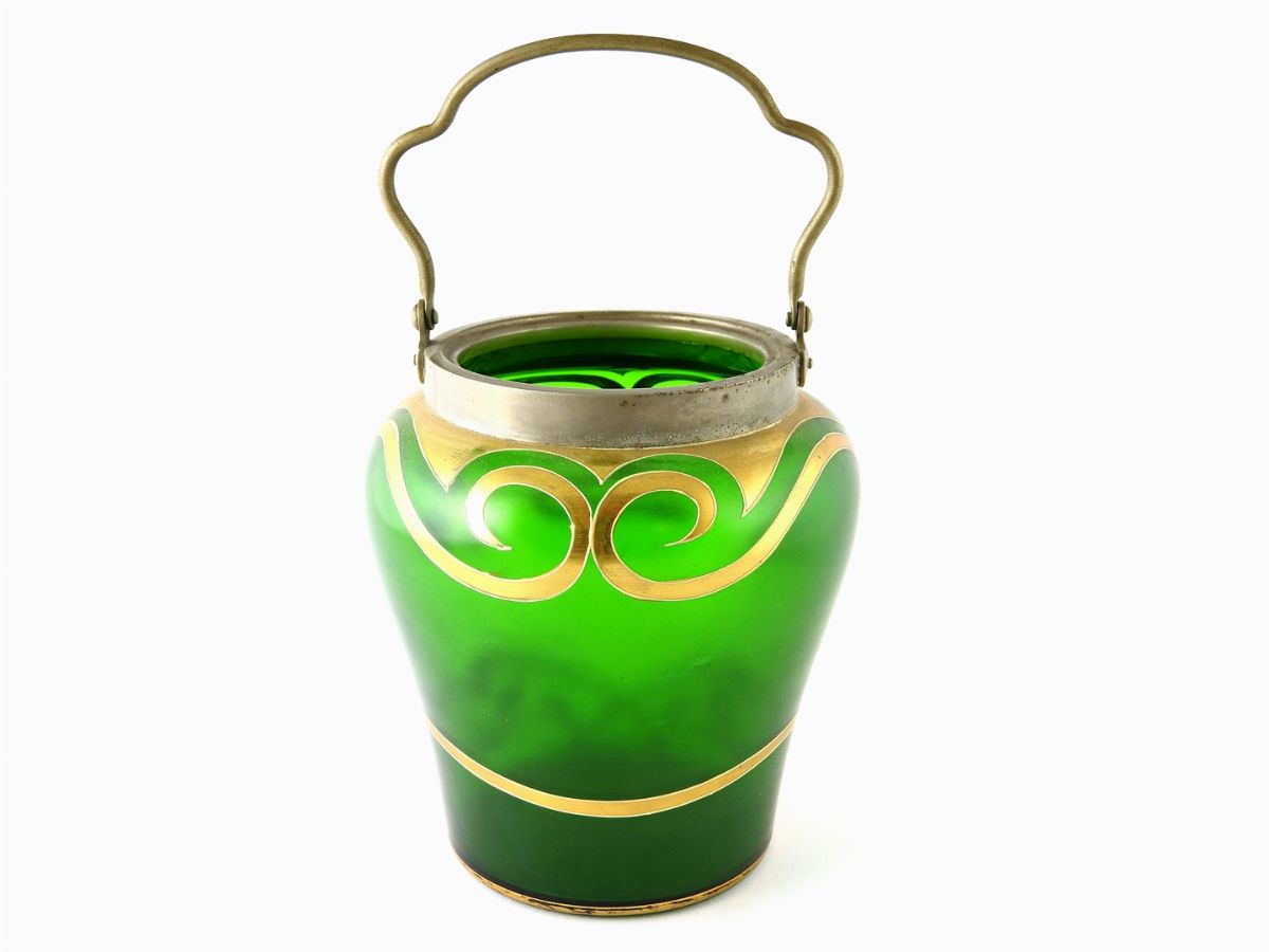 Cestino in Vetro Verde