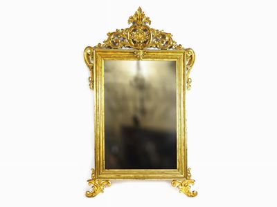Specchiera in Legno Intagliato e Dorato