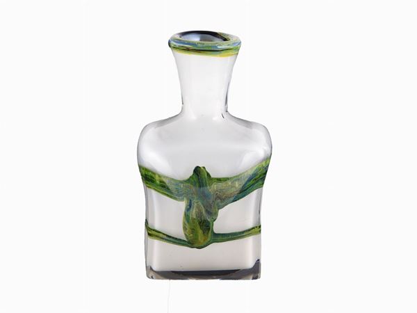 Sam J. Herman - Vaso-bottiglia in vetro sommerso Val St. Lambert