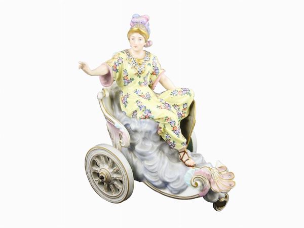 A Painted Porcelain Figural Group