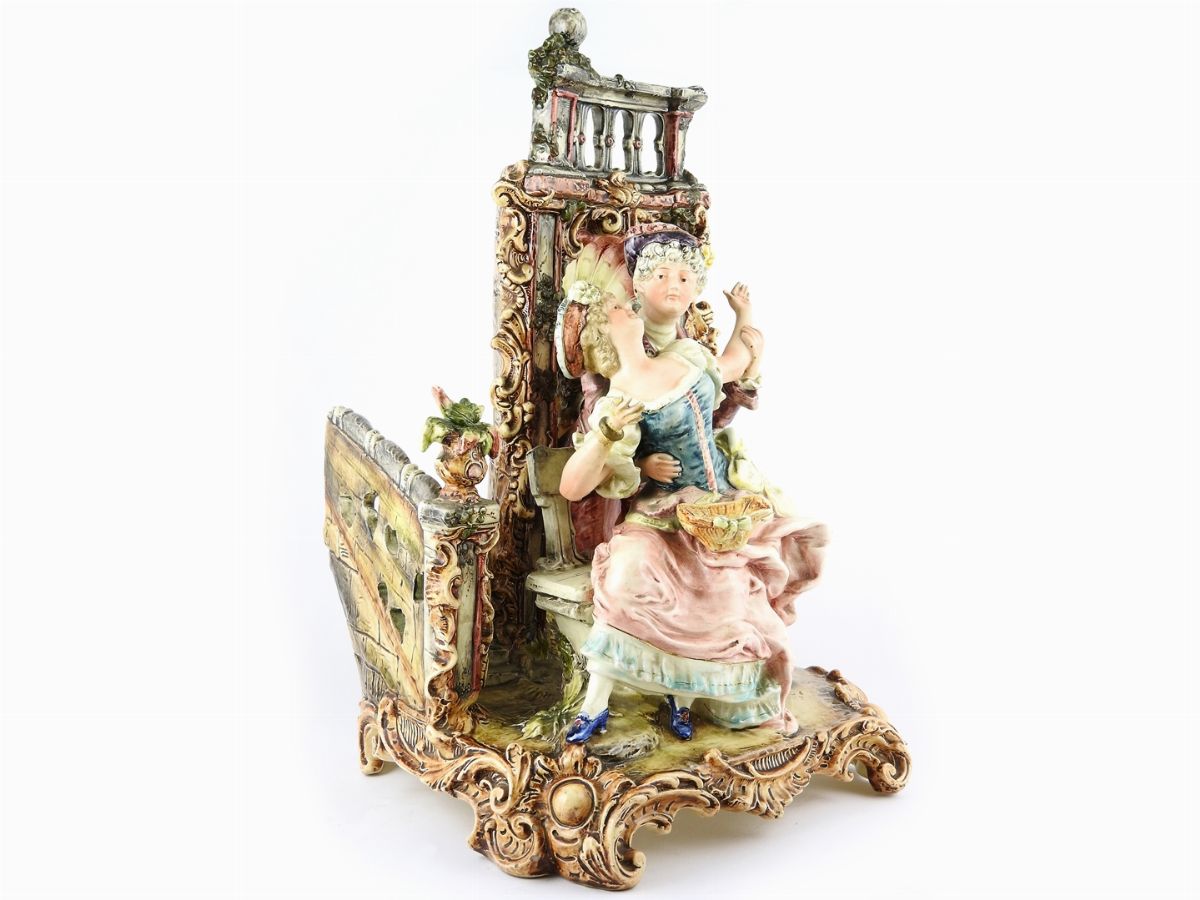 Fioriera in Ceramica Policroma