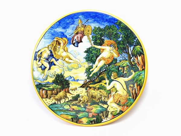 A Glazed Earthenware Plate  (mid 20th Century)  - Auction Furniture and Paintings from a house in Val d'Elsa - Lots 1-303 - I - Maison Bibelot - Casa d'Aste Firenze - Milano