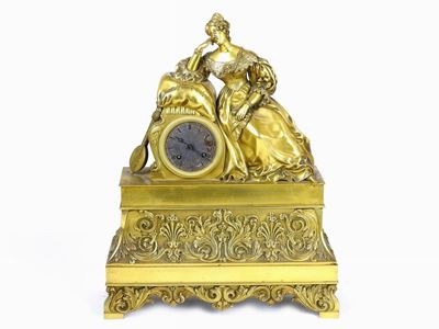 Orologio da Camino in Bronzo Dorato