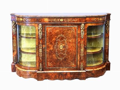 Credenza Impiallacciata in Noce, Radica e Altre Essenze