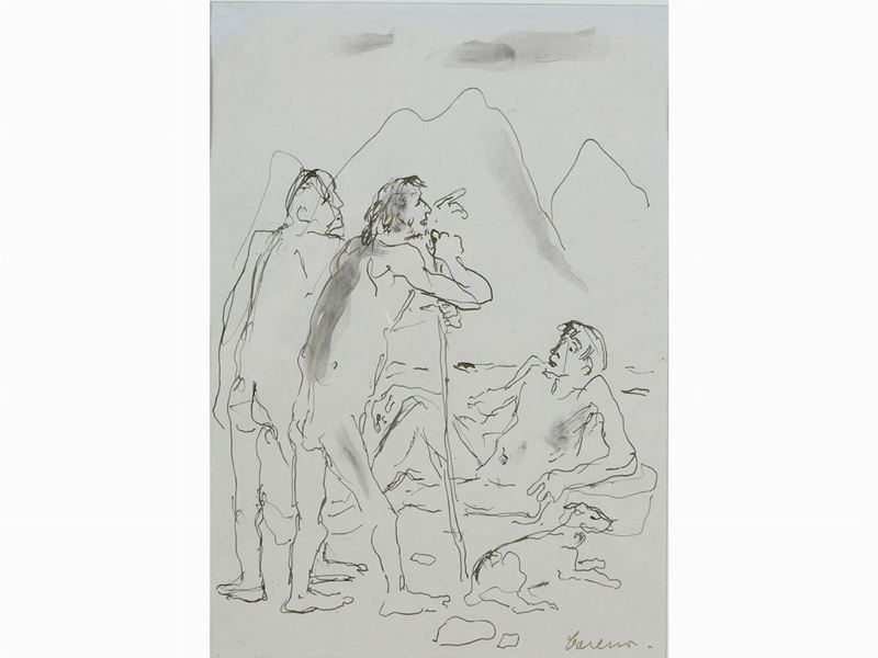 Felice Carena - Paesaggio con Figure