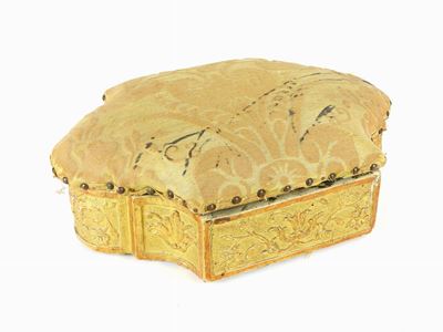 Cofanetto da Cucito in Legno Intagliato, Dorato e Laccato