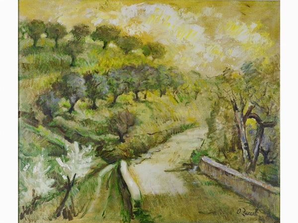 Oreste Zuccoli : Paesaggio autunnale  ((1889-1980))  - Asta Arredi e Dipinti da una dimora della Val d'Elsa - Lotti 1-303 - I - Maison Bibelot - Casa d'Aste Firenze - Milano