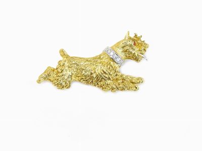 Spilla Animalier in Oro Giallo e Bianco con Diamanti