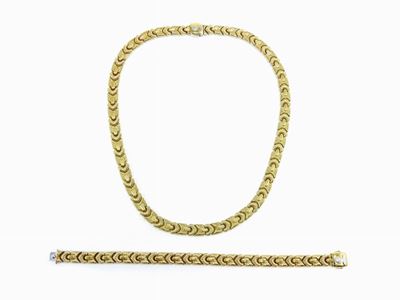 Demi Parure Girocollo e Bracciale Chimento in Oro Bicolore con Diamanti