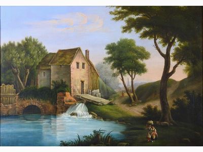 Paesaggio con Veduta di Lago e Figure