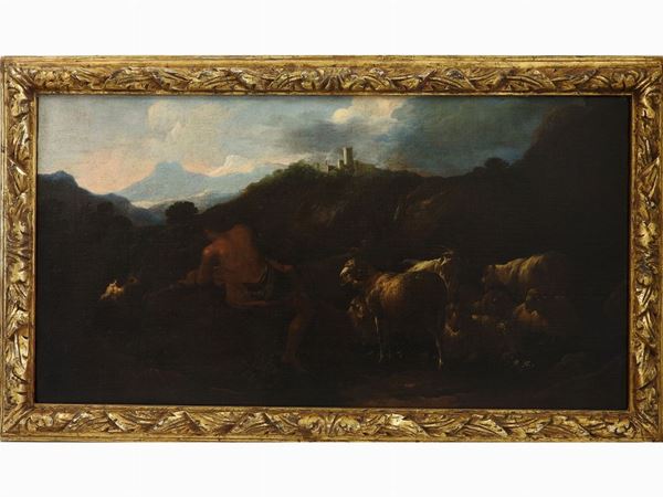 Philipp Peter Roos detto Rosa Da Tivoli - Paesaggi montani con pastori e armenti