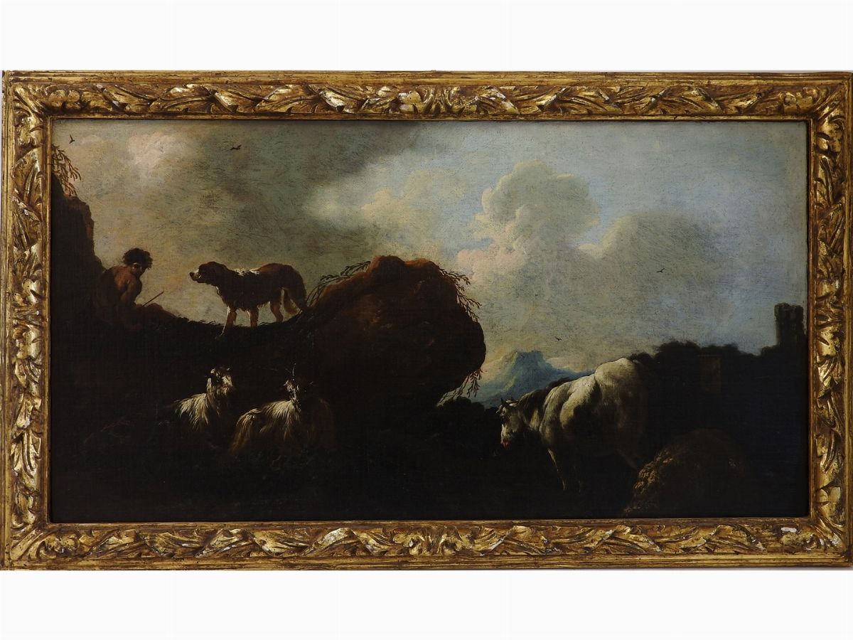 Philipp Peter Roos Detto Rosa da Tivoli - Paesaggi Montani con Pastori e Armenti