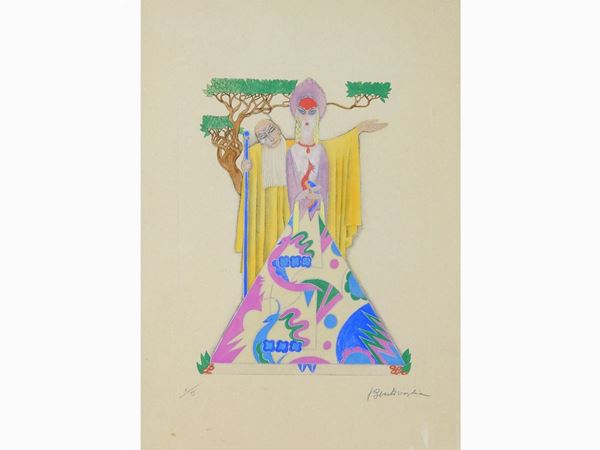 Cesare Bentivoglio : L'insidia  ((1868-1952))  - Asta Arredi e Dipinti da una dimora della Val d'Elsa - Lotti 1-303 - I - Maison Bibelot - Casa d'Aste Firenze - Milano